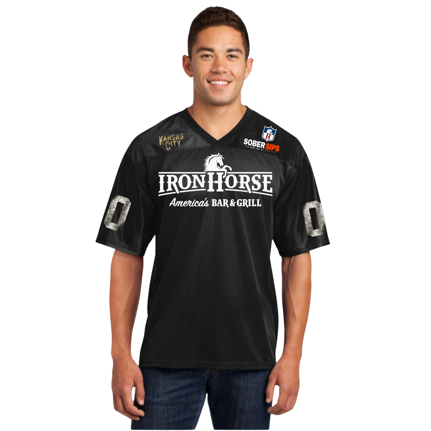 IronHorse Black Mesh Football Jersey
