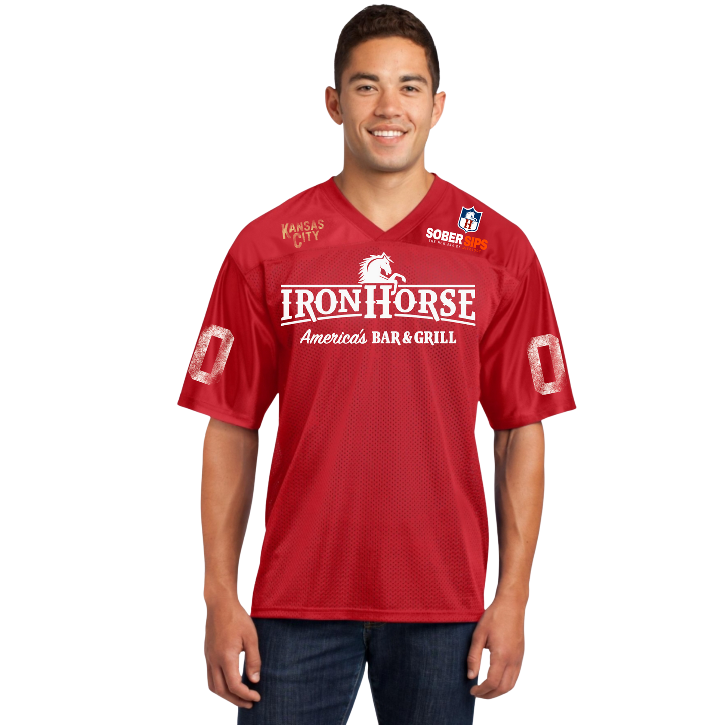 IronHorse Red Mesh Football Jersey