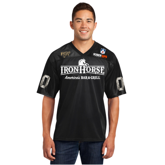 IronHorse Black Mesh Football Jersey